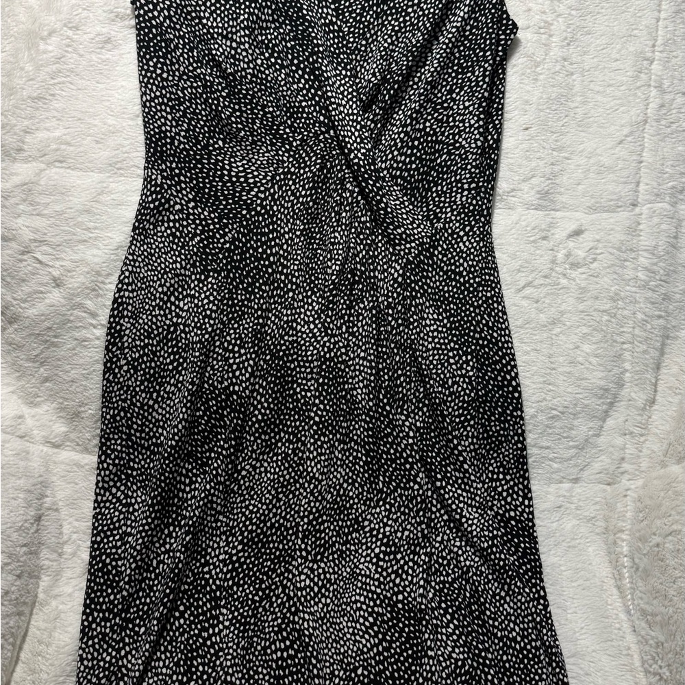 Ann Taylor Elegant Black and White Polka Dot Dress Sz 6